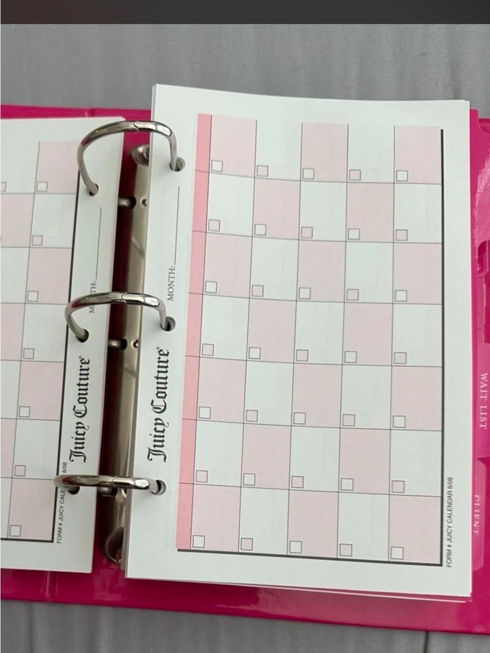 Juicy Couture Hot Pink Binder For A Personal Shopper New! Pen not included